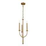 Kichler Florence 3-Light Brushed Natural Brass Traditional Lantern Medium Hanging Pendant Light