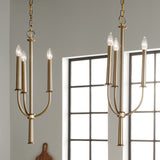 Kichler Florence 3-Light Brushed Natural Brass Traditional Lantern Medium Hanging Pendant Light