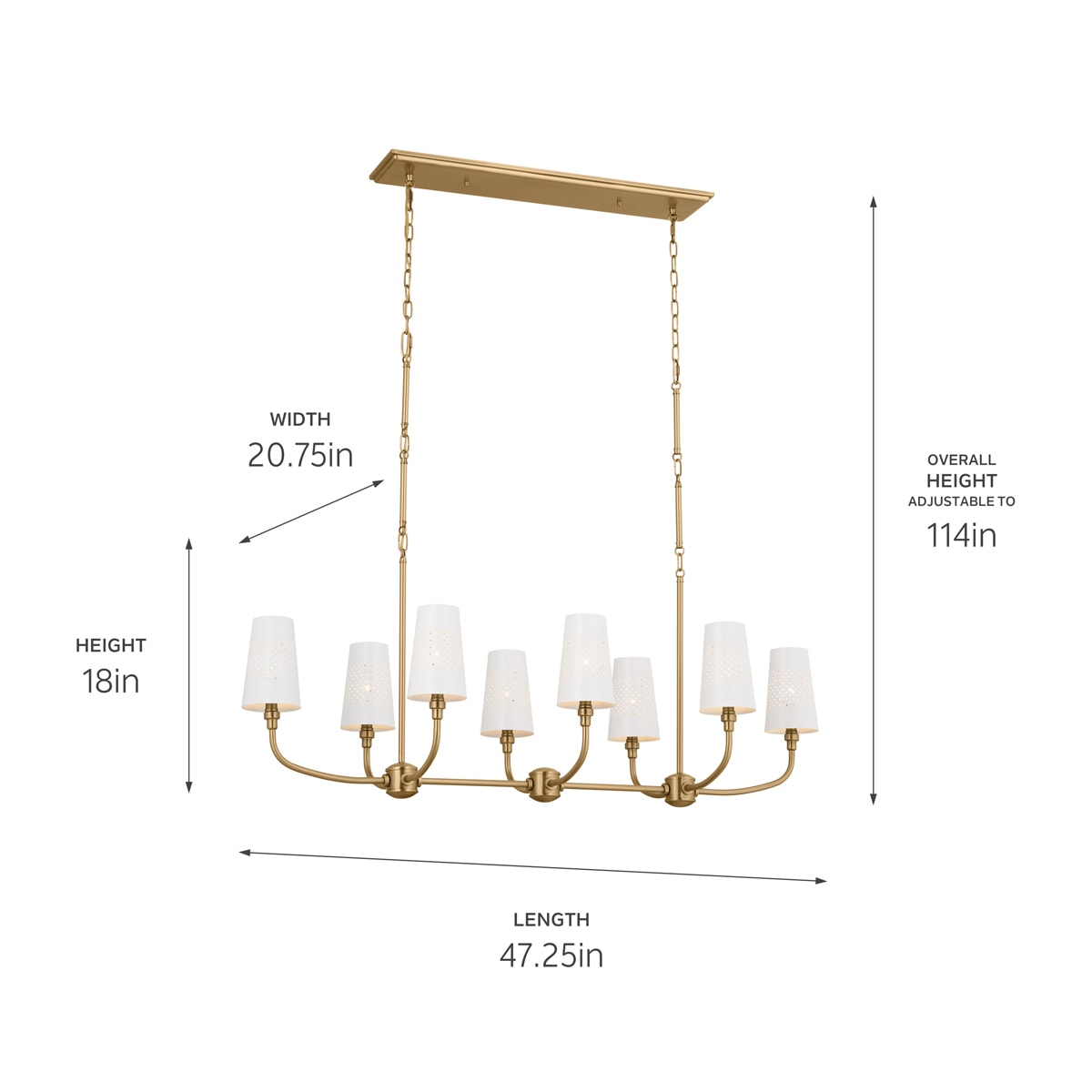 Kichler Adeena 8-Light Brushed Traditional Chandelier