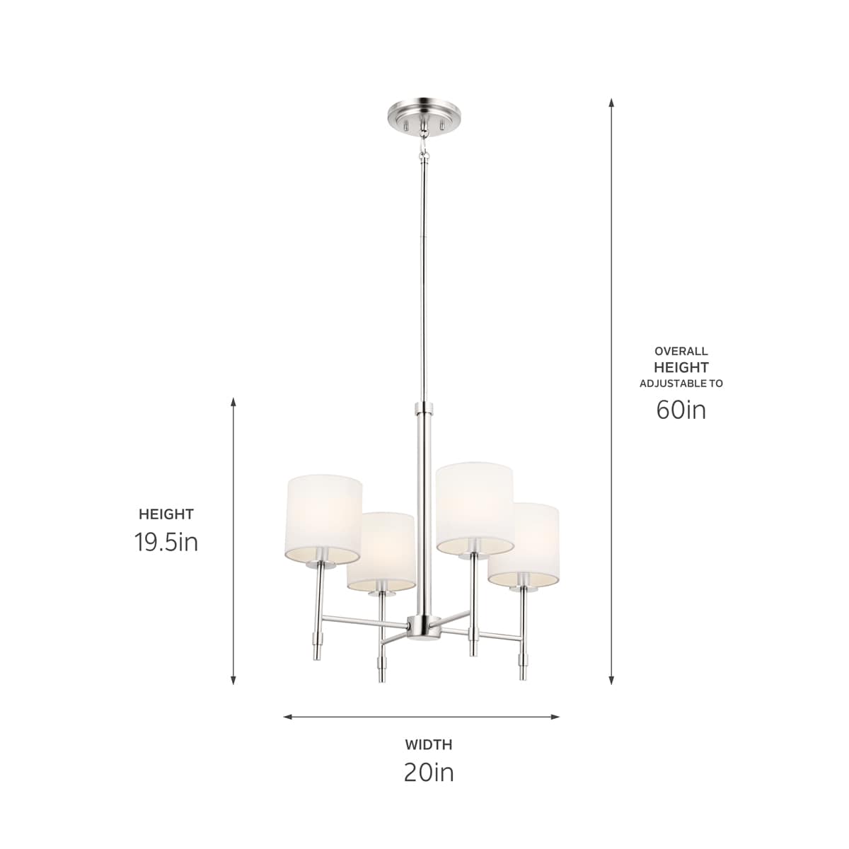 Kichler Ali 4-Light Polished Nickel Traditional Chandelier