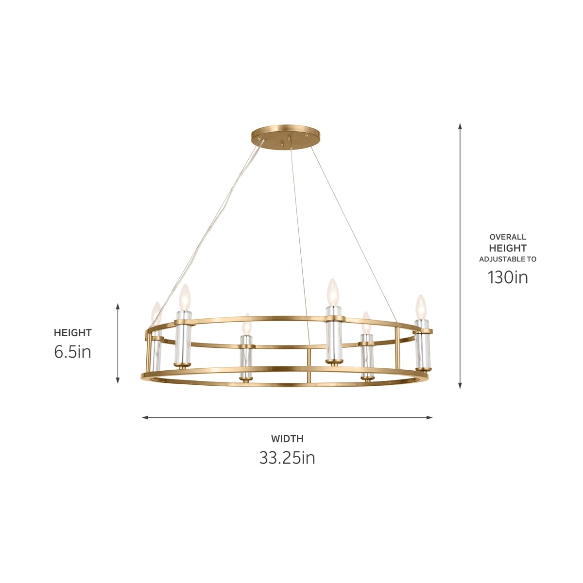 Kichler Rosalind 6-Light Brushed Traditional Chandelier