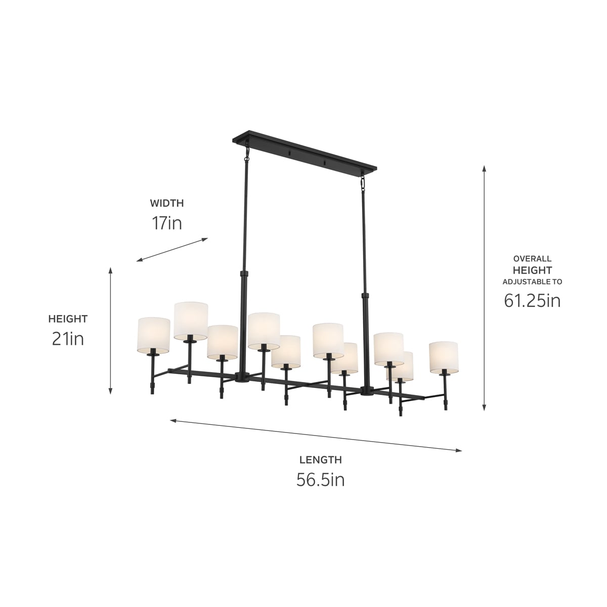 Kichler Ali 10-Light Black Traditional Chandelier