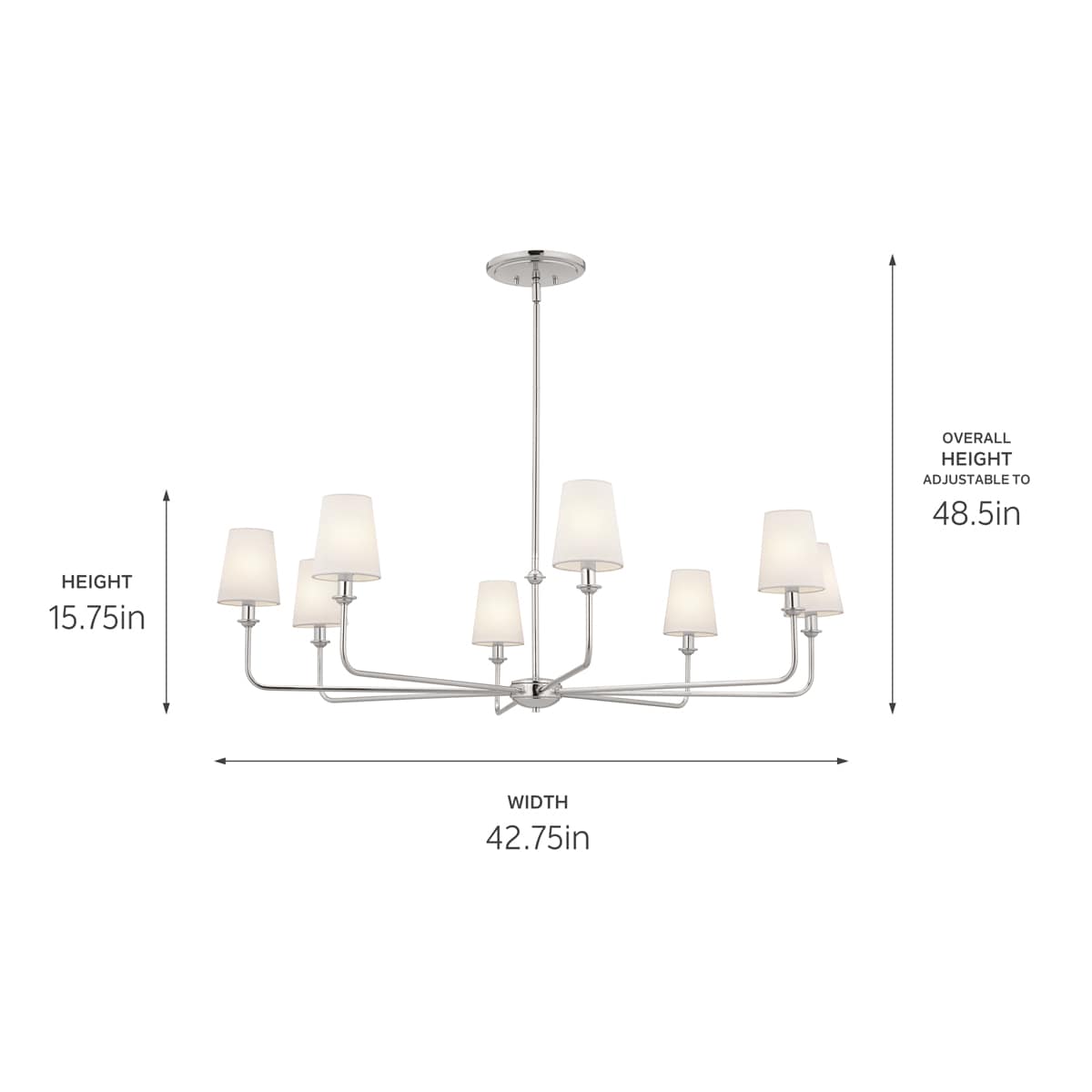 Kichler Pallas 8-Light Brushed Nickel Traditional Chandelier