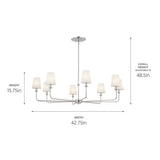 Kichler Pallas 8-Light Brushed Nickel Traditional Chandelier