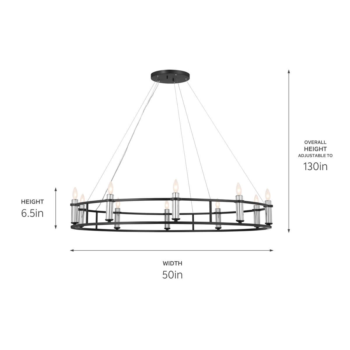 Kichler Rosalind 10-Light Black Traditional Chandelier