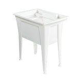 32 in. x 22 in. Polypropylene White Laundry Sink with 2 Hdl Non Metallic Pullout Faucet and Installation Kit - Super Arbor