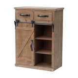 Parisloft Rustic Brown Country Wood Media Cabinet