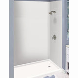 Expressions 36 in. x 60 in. x 72 in. 3-Piece Easy Up Adhesive Alcove Shower Wall Surround in White - Super Arbor