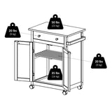 Winsome Wood Brown Wood Base with Mdf Top Rolling Kitchen Cart (17.72-in x 26.89-in x 34.02-in)