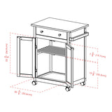 Winsome Wood Brown Wood Base with Mdf Top Rolling Kitchen Cart (17.72-in x 26.89-in x 34.02-in)