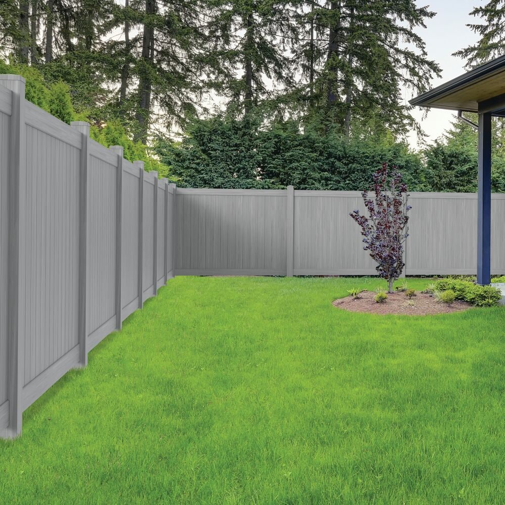 Freedom Bolton 6-ft H x 8-ft W Driftwood Privacy Vinyl Fence Panel (Unassembled)