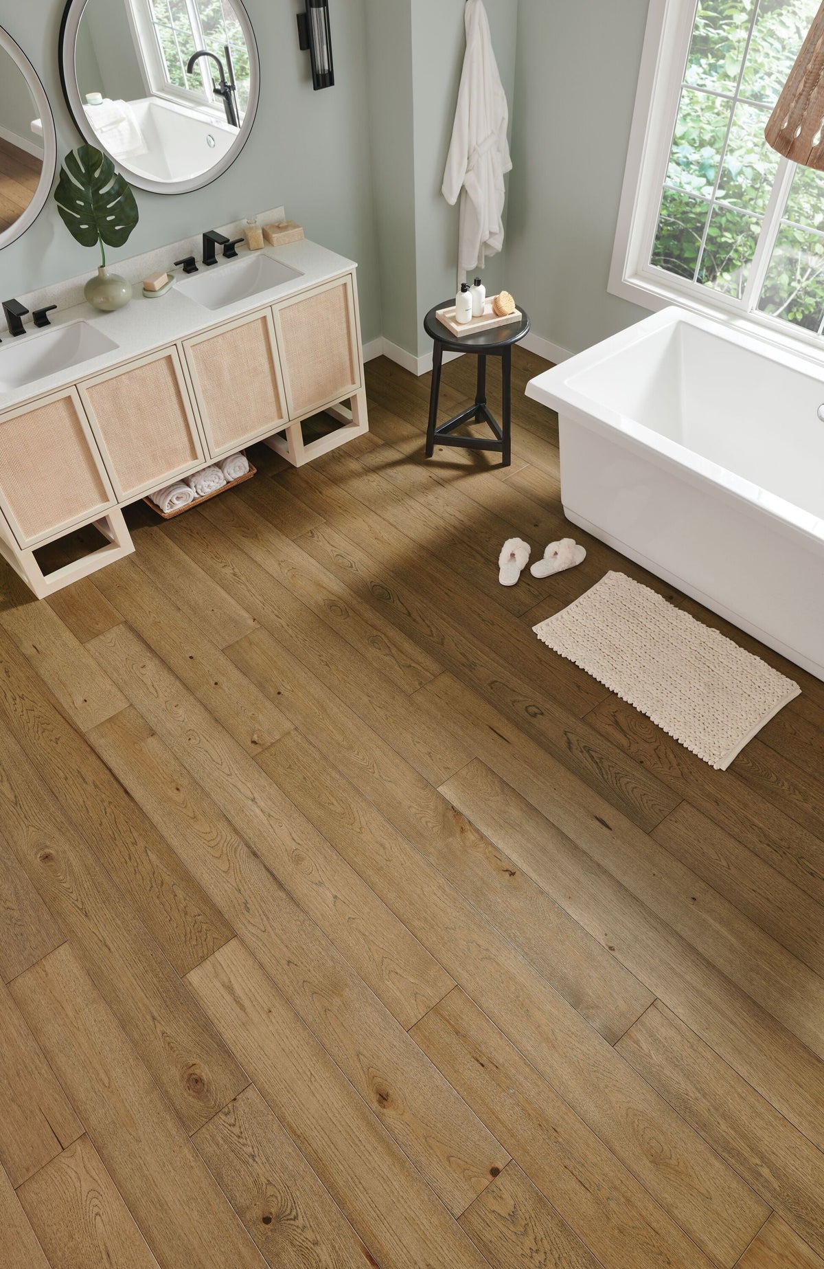 Bruce (Sample) Forest Rain Calming Tea White Oak Engineered Wirebrushed Waterproof Hardwood Flooring
