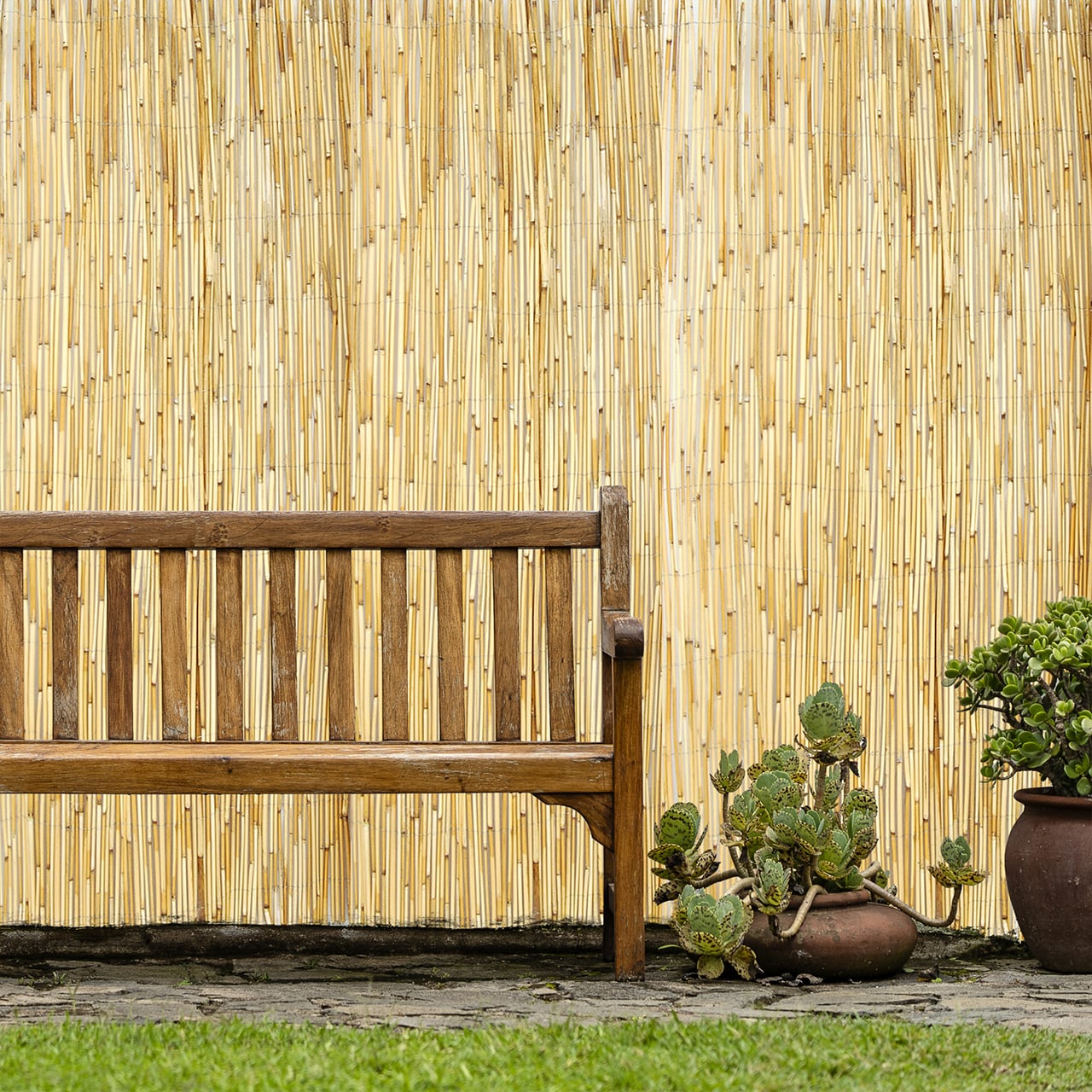 Backyard X-Scapes 4-ft x 8-ft Bamboo No Dig Fence Panel