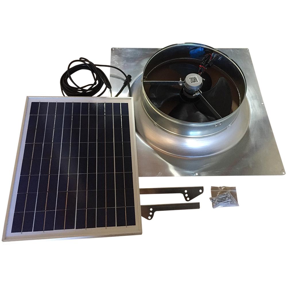 1280 CFM Aluminum Hybrid (Solar/Electric) Powered Gable Mount Gable Louver Vent - Super Arbor