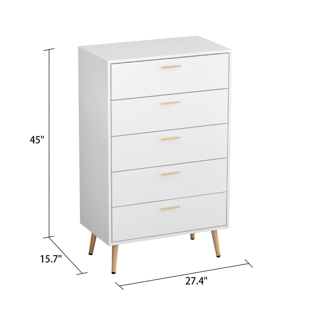 FUFU&GAGA 5-drawer chest White 5-Drawer Accent Chest