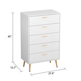 FUFU&GAGA 5-drawer chest White 5-Drawer Accent Chest