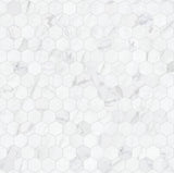 Satori Regent Carrara 12-in x 12-in Matte Porcelain Hexagon Marble-Look Floor and Wall Mosaic Tile (0.93-sq ft per Piece)