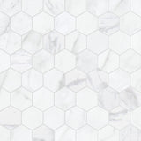 Satori Regent Carrara 12-in x 12-in Matte Porcelain Marble Look Hexagon Mosaic Floor and Wall Tile (0.93-sq. ft/ Piece)
