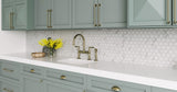 Satori Regent Carrara 12-in x 12-in Matte Porcelain Marble Look Hexagon Mosaic Floor and Wall Tile (0.93-sq. ft/ Piece)