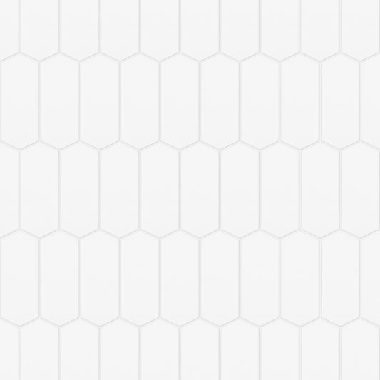 Satori Hudson Brilliant White Picket 10-in x 13-in Glossy Porcelain Arabesque Mosaic Wall Tile (0.94-sq. ft/ Piece)