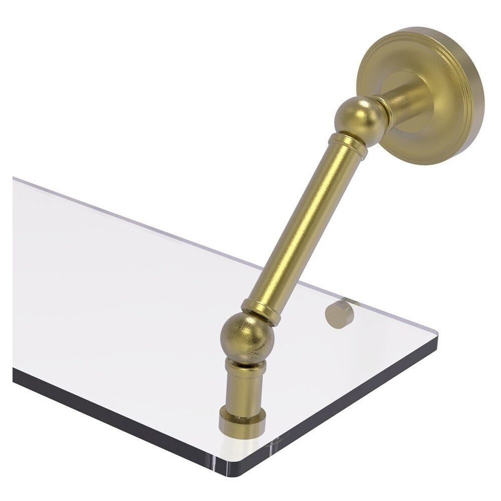 Allied Brass Prestige Regal Satin Brass 1-Tier Wall-Mount Bathroom Shelf, 30 x 8 in, Tempered Glass