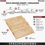 Rev-A-Shelf 19.75 in. x 16 in. Wood Multi-Use Insert Drawer Organizer