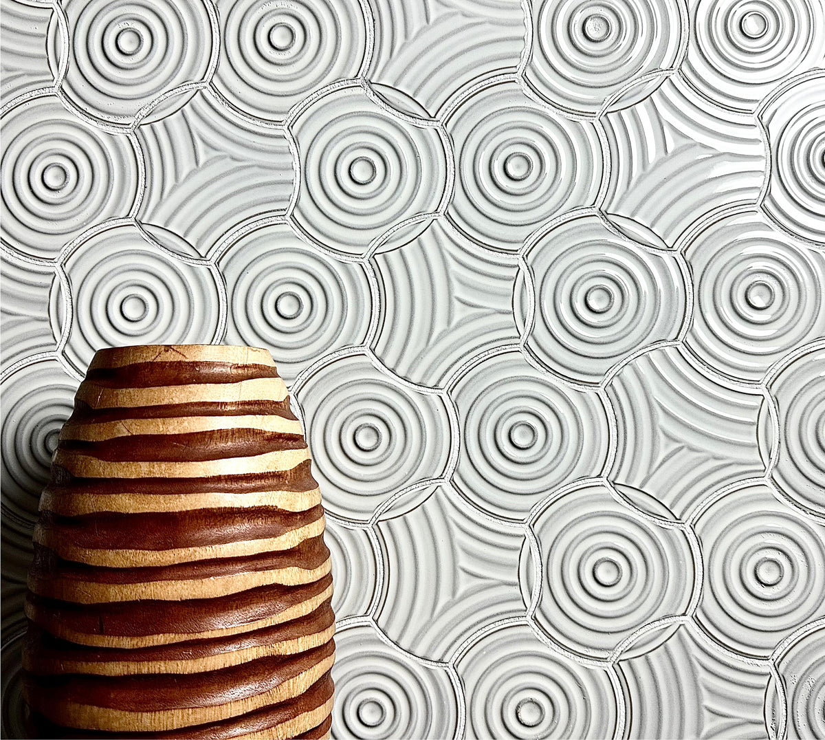 Abolos Monet White Sand 8-in x 16-in Glazed Porcelain Patterned Multi-shaped Mosaic Wall Tile product image