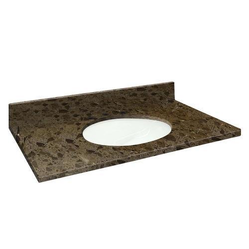 Transolid 31-in Cacao Nougat Natural Marble Single Sink Bathroom Vanity Top