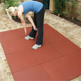 Rubber-Cal 20-in W x 20-in L x 1-in T Interlocking Rubber Gym Floor Tile (32-sq ft) (12-Pack)