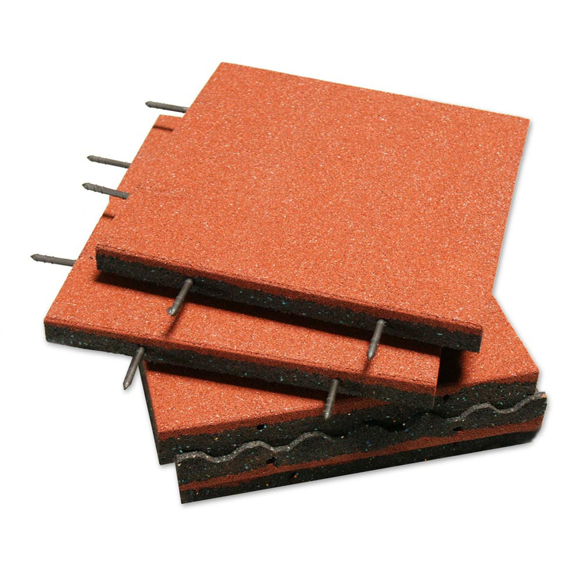 Rubber-Cal 19.5-in W x 19.5-in L x 2.5-in T Interlocking Rubber Gym Floor Tile (11-sq ft) (4-Pack)