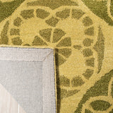 Safavieh Wyndham Hutton 7 x 7 Honey/Green Square Indoor Abstract Bohemian/Eclectic Handcrafted Wool Area Rug
