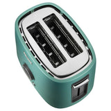 2-Slice Green Long Slot Toaster with Rack