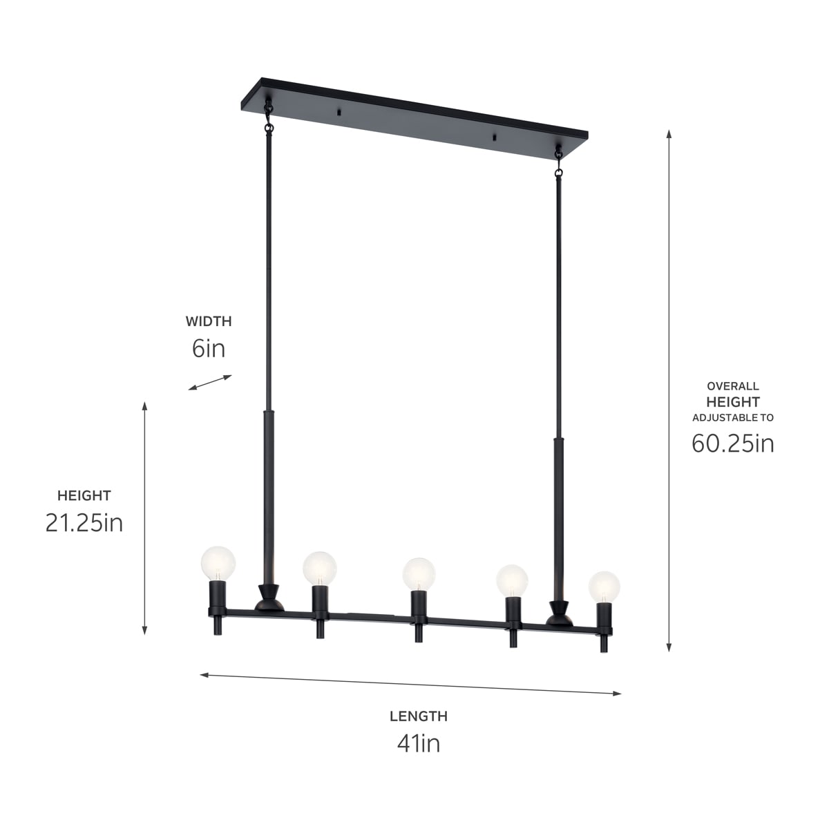 Kichler Torvee 5-Light Black Vintage Chandelier