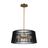 Kichler Linara 3-Light Black Mid-century Drum Medium Hanging Convertible Pendant/semi-flush
