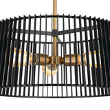 Kichler Linara 3-Light Black Mid-century Drum Medium Hanging Convertible Pendant/semi-flush