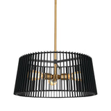 Kichler Linara 3-Light Black Mid-century Drum Medium Hanging Convertible Pendant/semi-flush