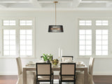 Kichler Linara 3-Light Black Mid-century Drum Medium Hanging Convertible Pendant/semi-flush