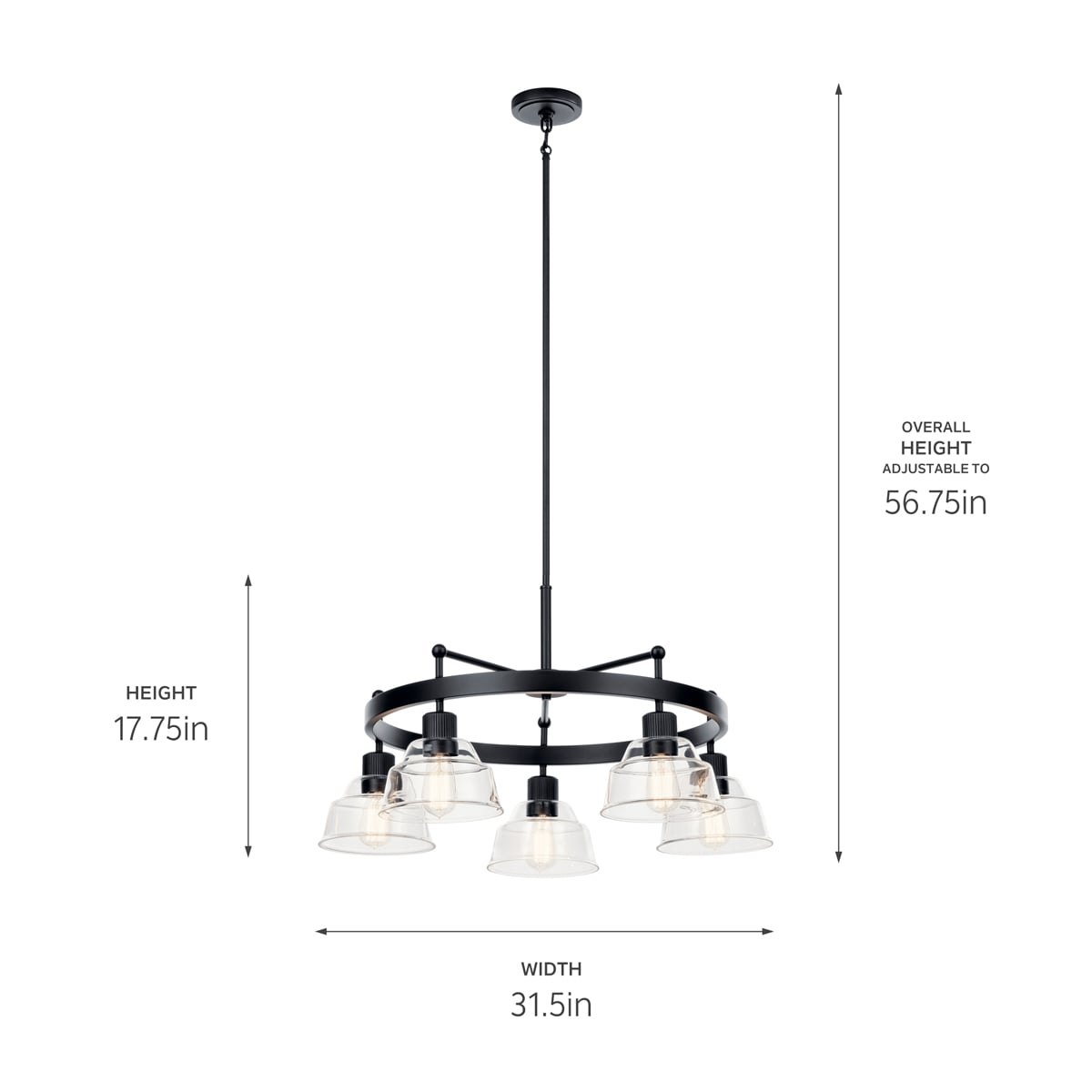 Kichler Eastmont 5-Light Black Vintage Chandelier