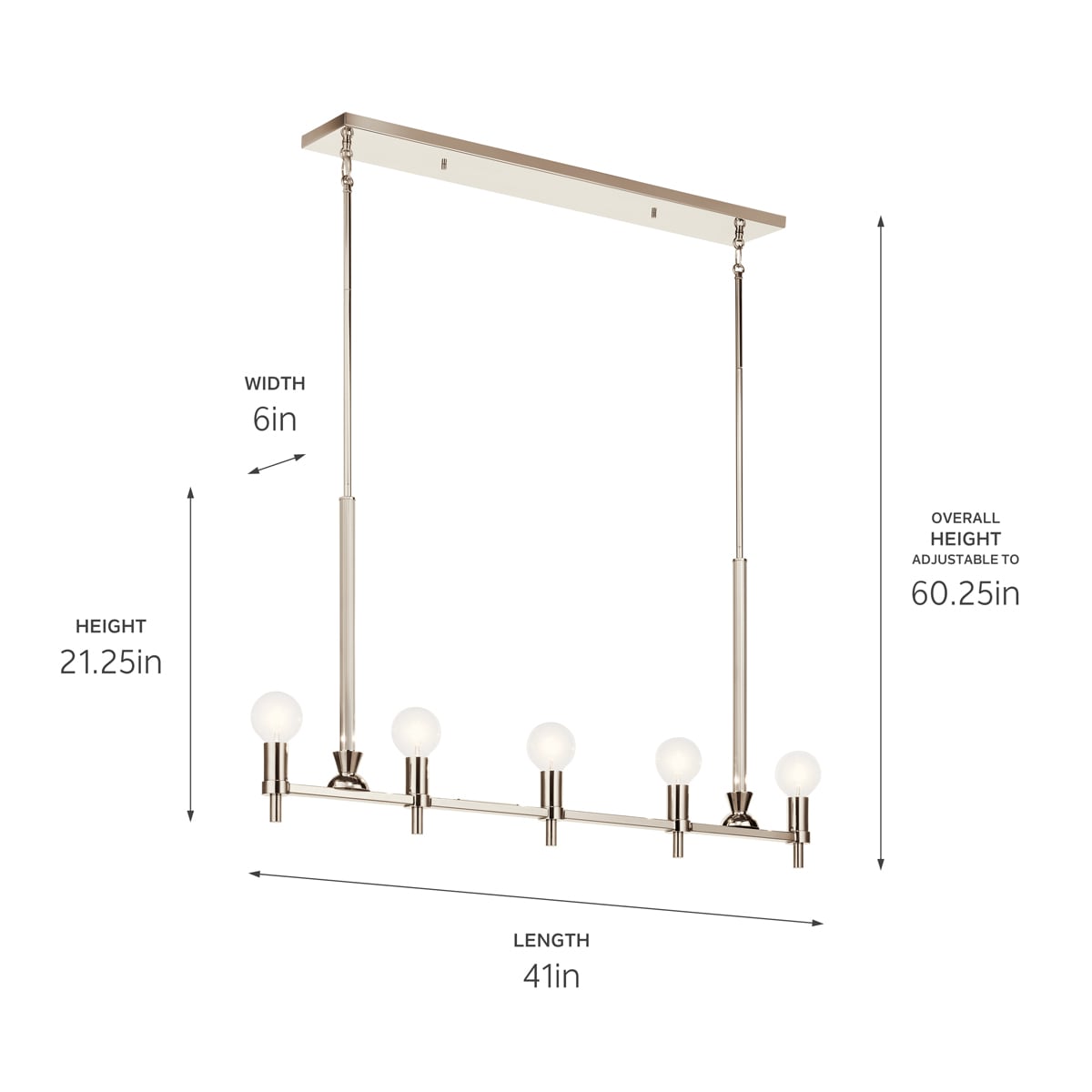 Kichler Torvee 5-Light Brushed Nickel Vintage Chandelier