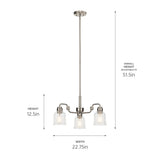 Kichler Aivian 3-Light Brushed Nickel Vintage Chandelier