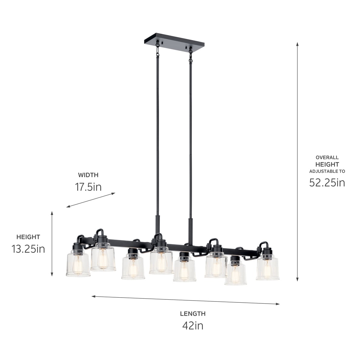 Kichler Aivian 8-Light Black Vintage Chandelier