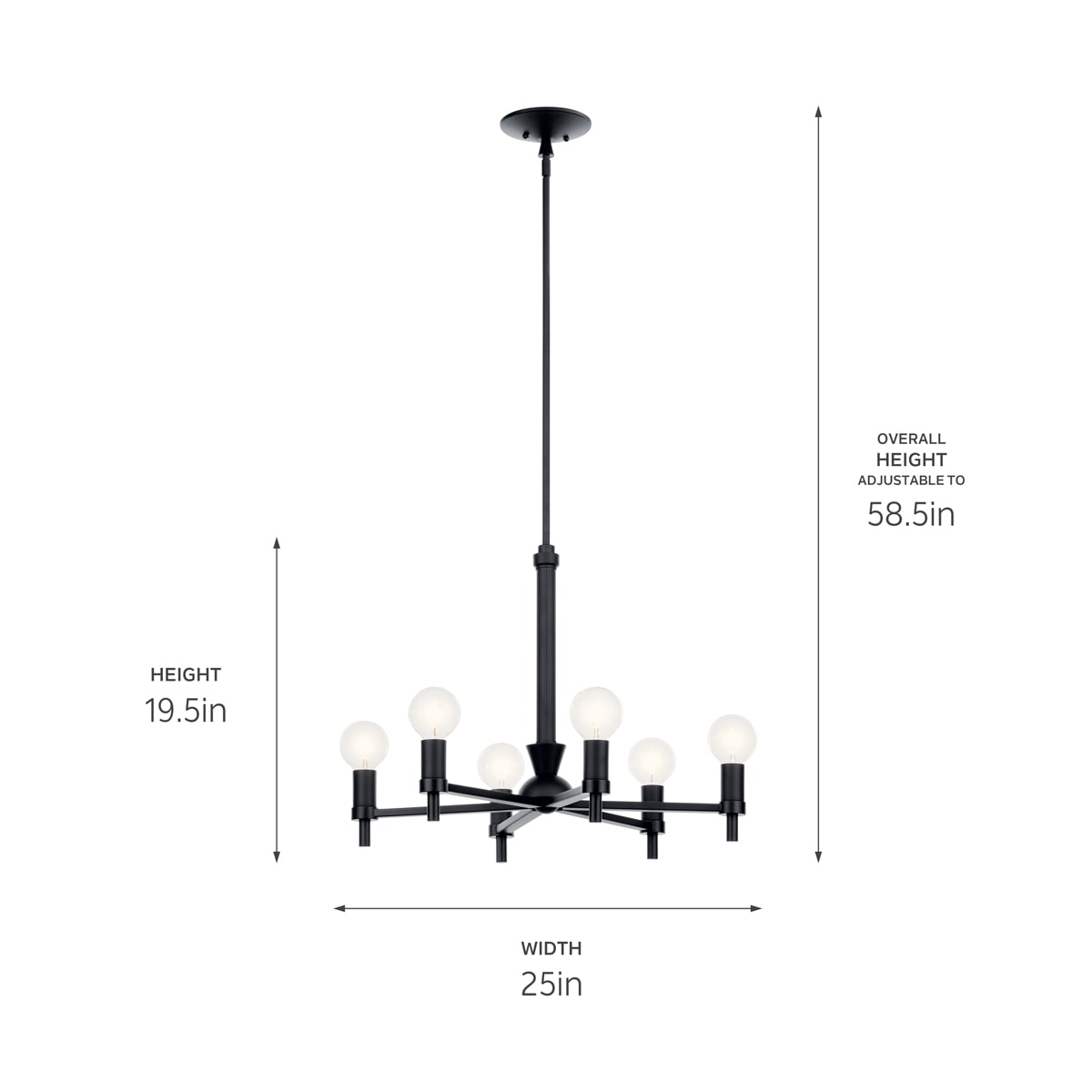 Kichler Torvee 6-Light Black Vintage Chandelier