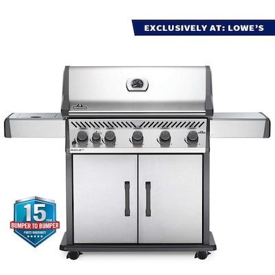 NAPOLEON Rogue® XT 625 Propane Grill with Infrared Side Burner and Bonus Smoker Box, Stainless Steel