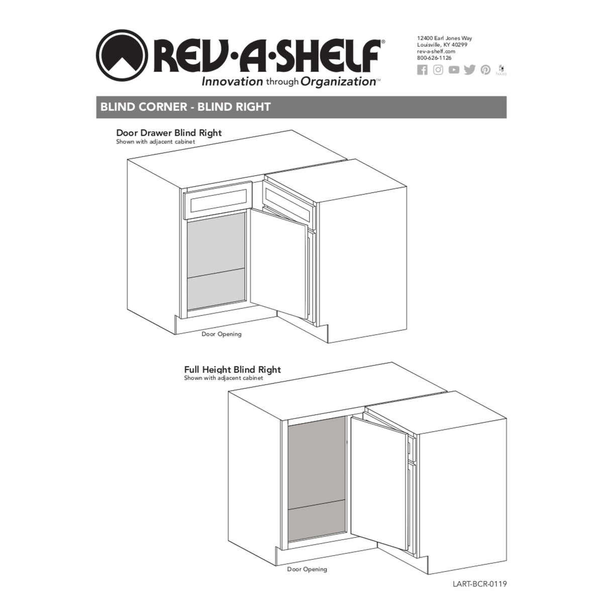 Rev-A-Shelf 4.75-in W x 2-in H x 14-in D Soft-Close Sliding Shelf Kit for Cloud Blind Corner Organizers, 1-Tier