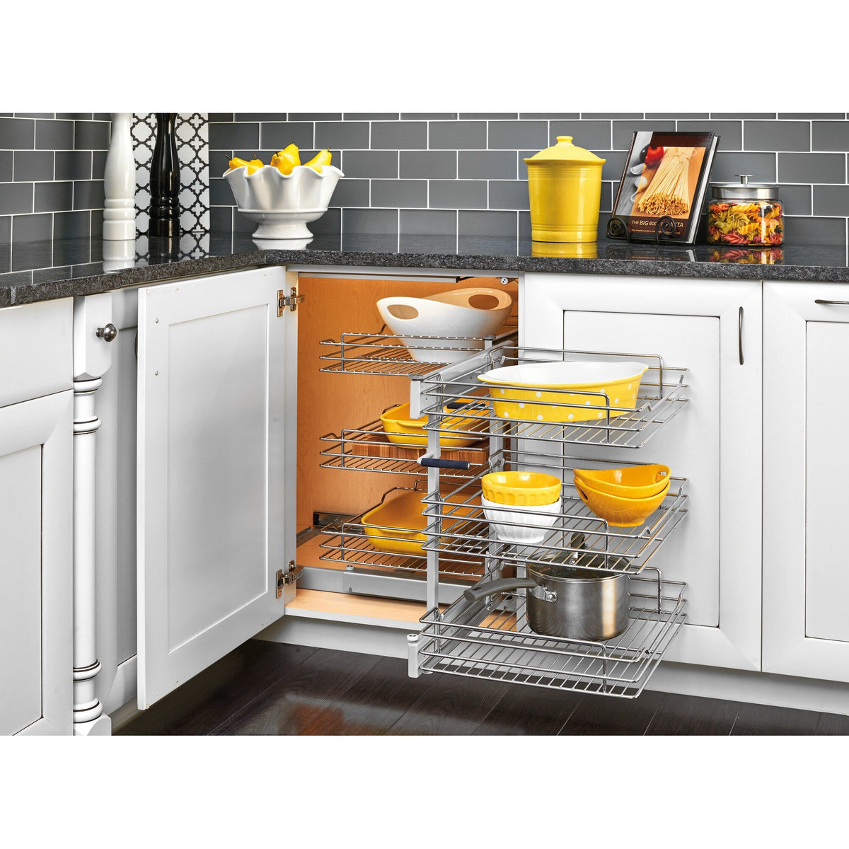 Rev-A-Shelf 32.25-in W x 24-in H 3-Tier Pull-Out Metal Soft-Close Blind Corner Cabinet Organizer