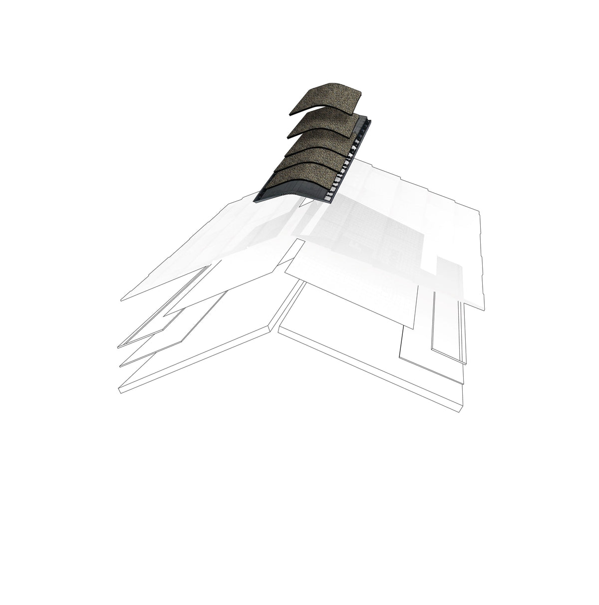 GAF Seal-A-Ridge AS Charcoal Algae-Resistant Hip & Ridge Roof Shingles, 25 Linear Ft per Bundle