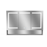 Forclover 48-in x 32-in Lighted LED Fog Free Surface/Recessed Mount Alminum Mirrored Soft Close Medicine Cabinet