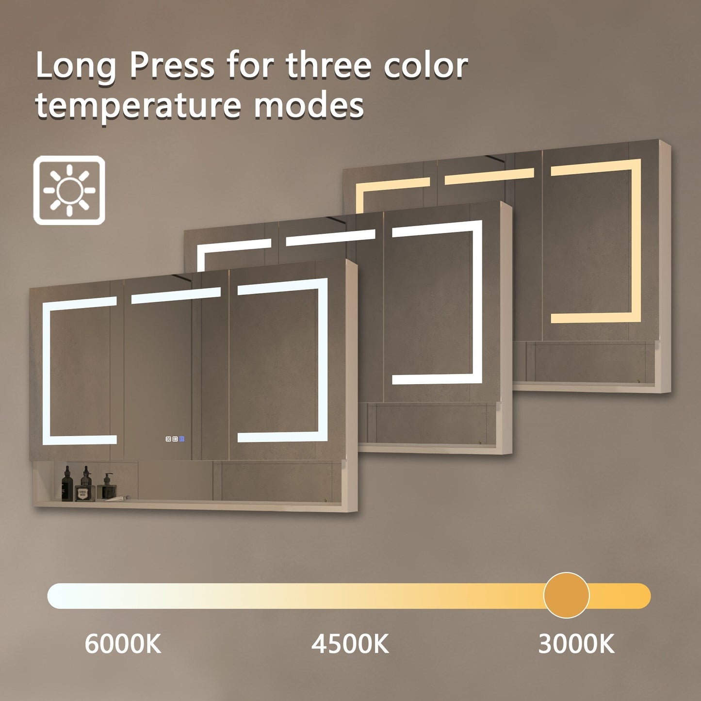 Forclover 48-in x 32-in Lighted LED Fog Free Surface/Recessed Mount Alminum Mirrored Soft Close Medicine Cabinet