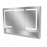Forclover 48-in x 32-in Lighted LED Fog Free Surface/Recessed Mount Alminum Mirrored Soft Close Medicine Cabinet