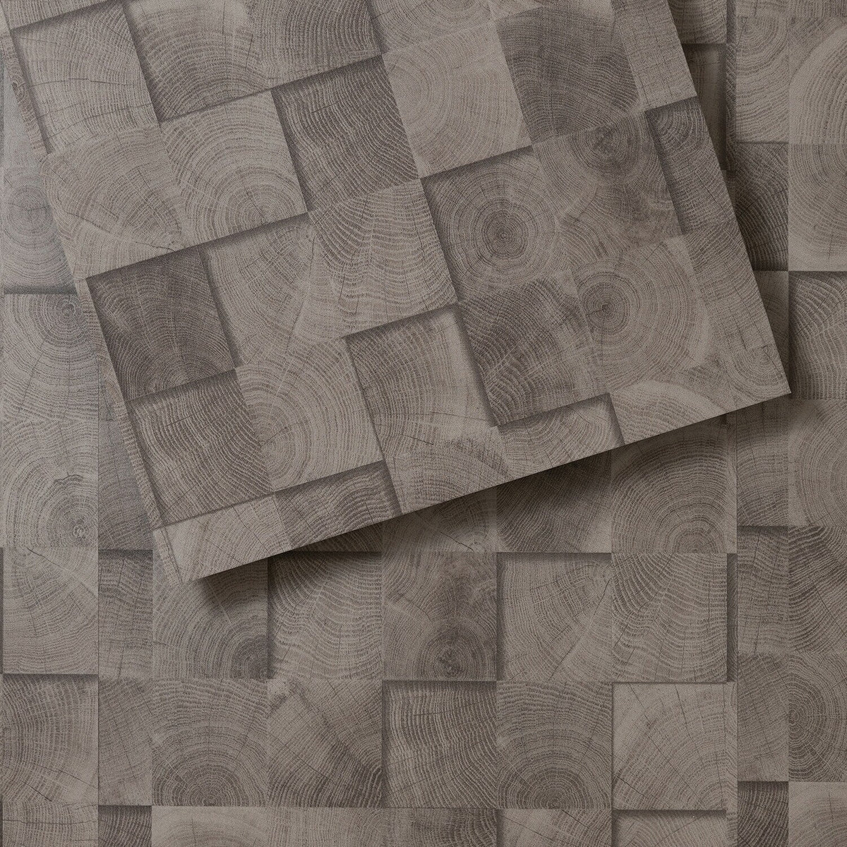 Lucida USA (Sample) FabCore Faded Block Brown Patterned Look 28-mil Water Resistant Glue Down Vinyl Tile